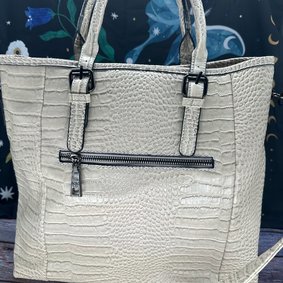 BCBG | Crocodile Embossed Vegan Leather Tote Bag - Picture 2 of 4